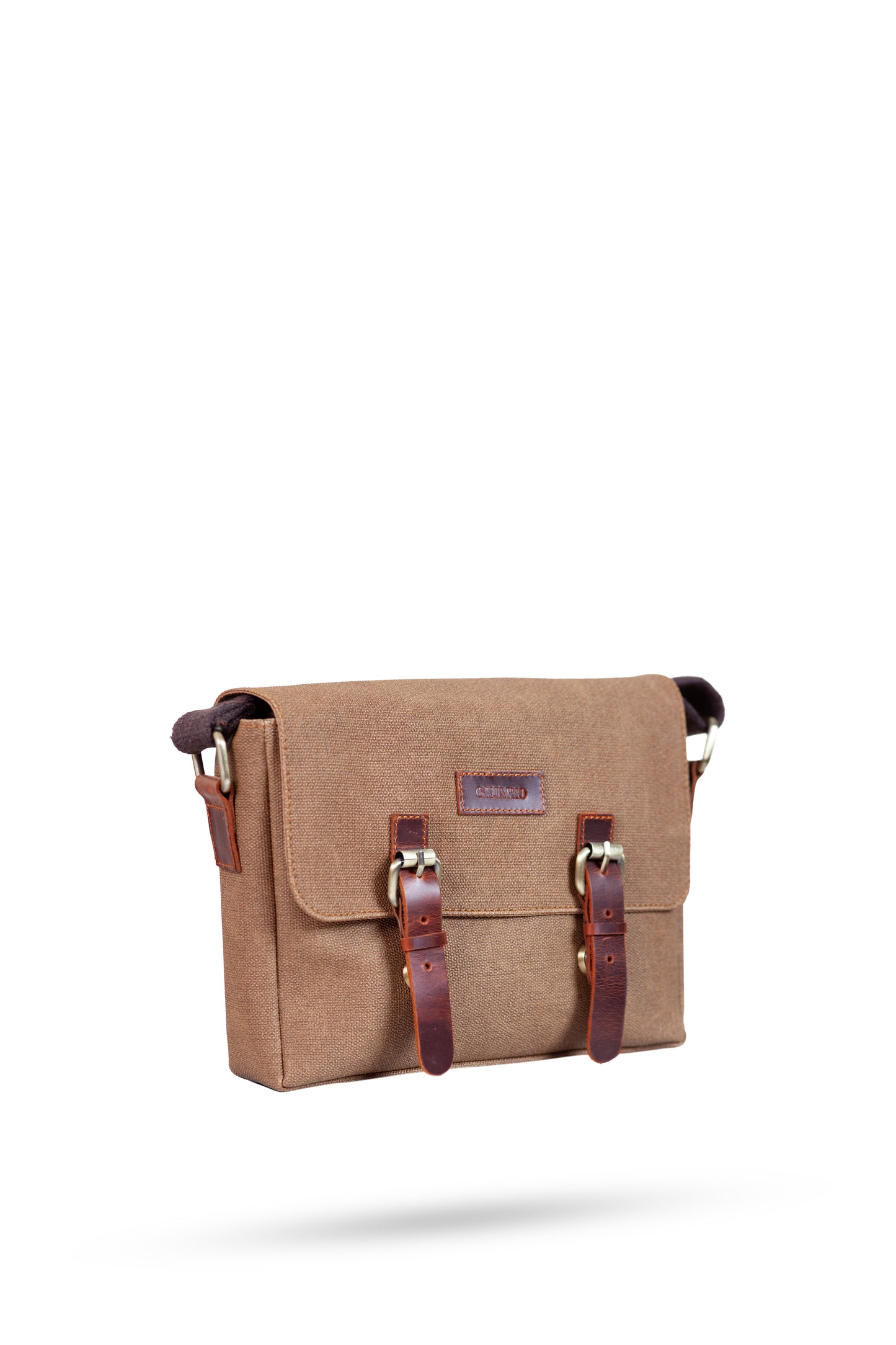 Design 01 Kanvas - Deri Sütlü Kahve Postacı Çanta