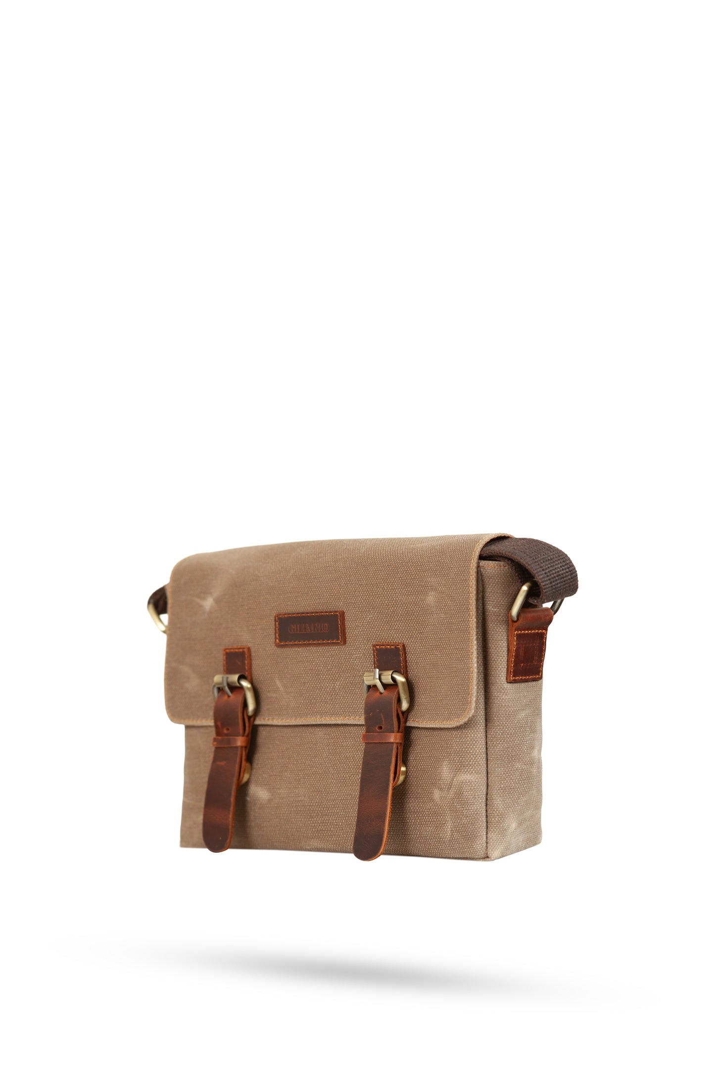 Design 01 Kanvas - Deri Koyu Vizon Postacı Çanta