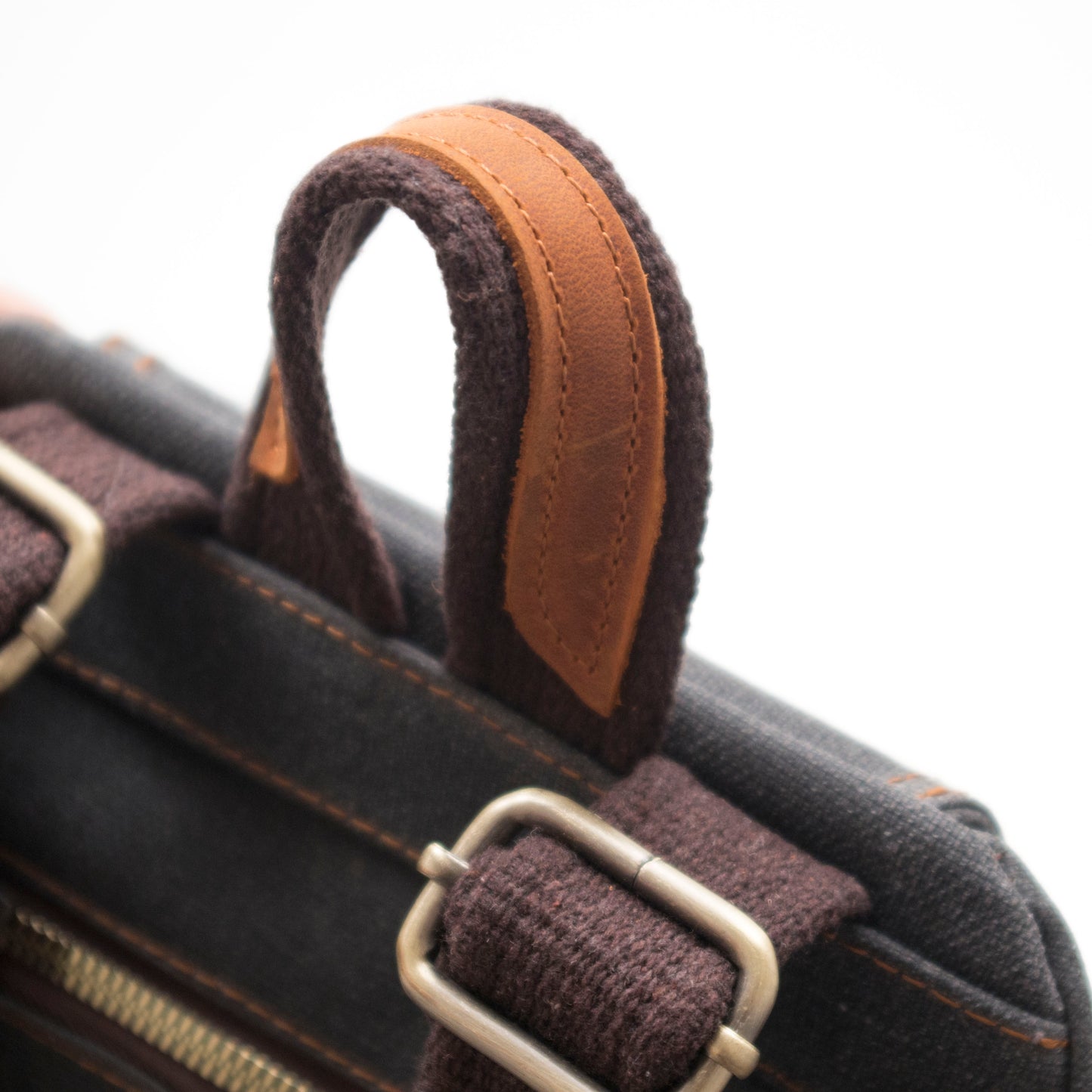 Design 04 Kanvas Kumaş - Deri Kadın Siyah Sırt Çantası