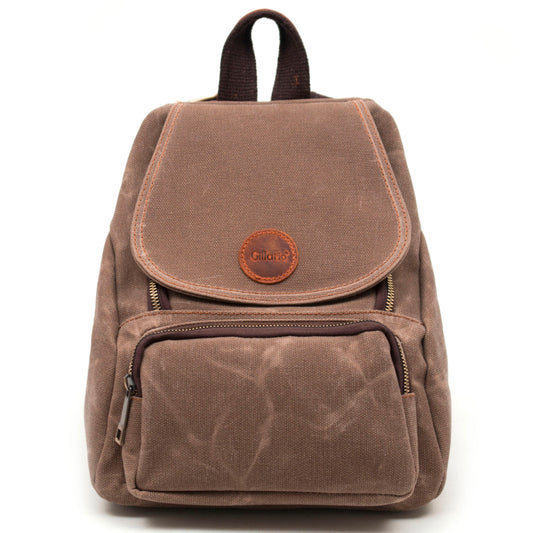 Design 04 Kanvas Kumaş - Deri Kadın Koyu Vizon Sırt Çantası