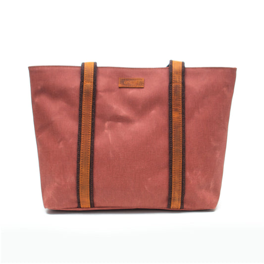 Design 05 Mumlu Kanvas Kumaş - Deri Kadın Kiremit Omuz Çanta