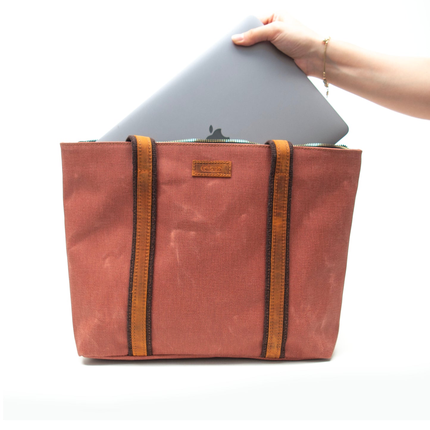 Design 05 Mumlu Kanvas Kumaş - Deri Kadın Kiremit Omuz Çanta