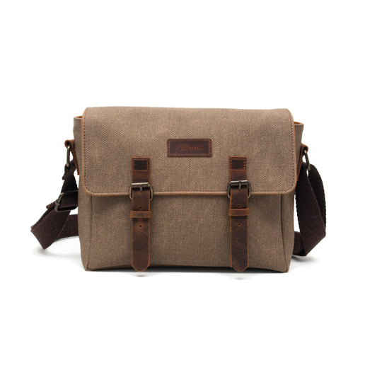 Design01 Kanvas - Deri Koyu Vizon Postacı Çanta