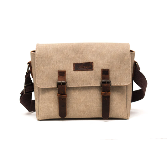 Design01 Kanvas - Deri Bej Postacı Çanta