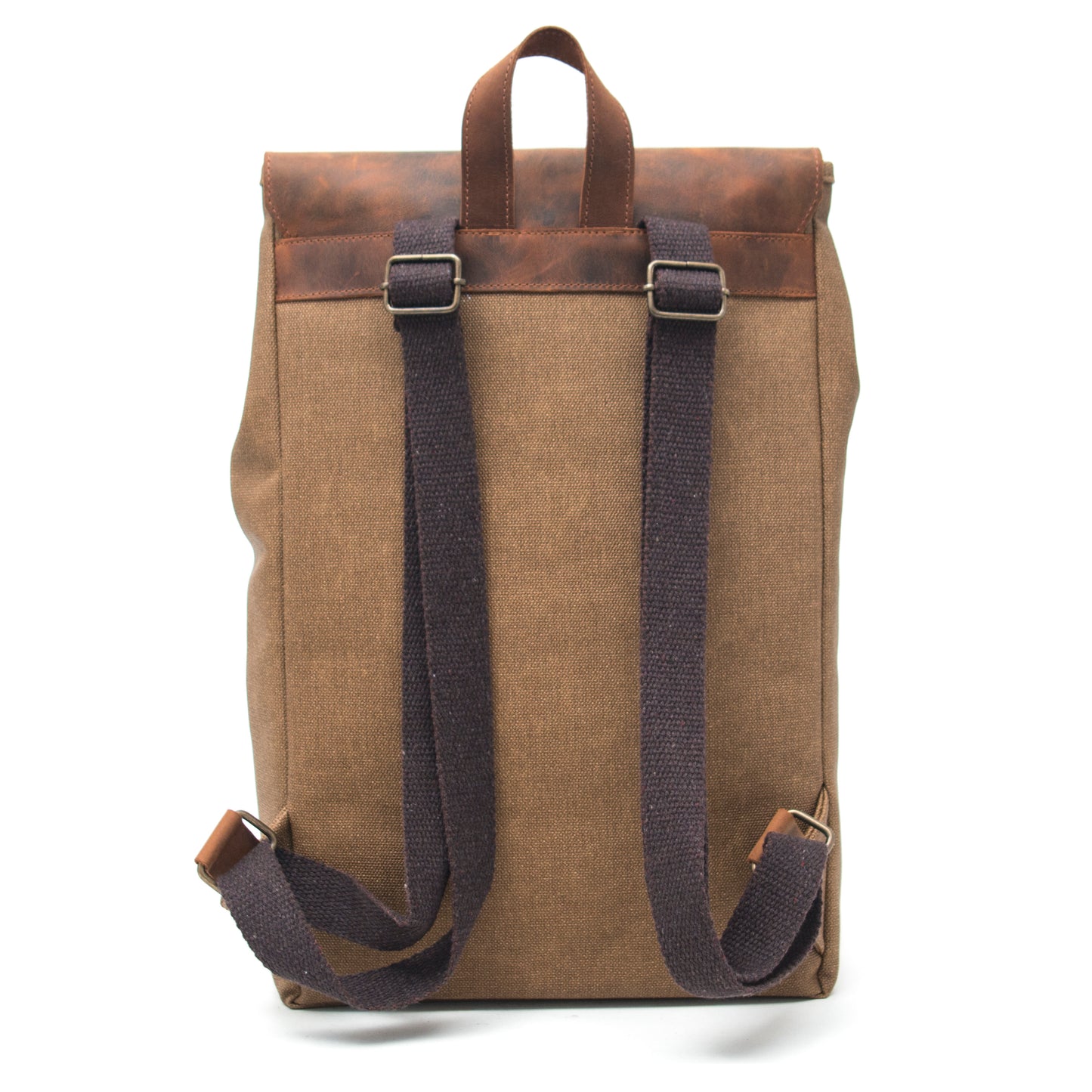 Design02 Kanvas Deri Sütlü Kahve 15.6 Inch Laptop Sırt Çantası