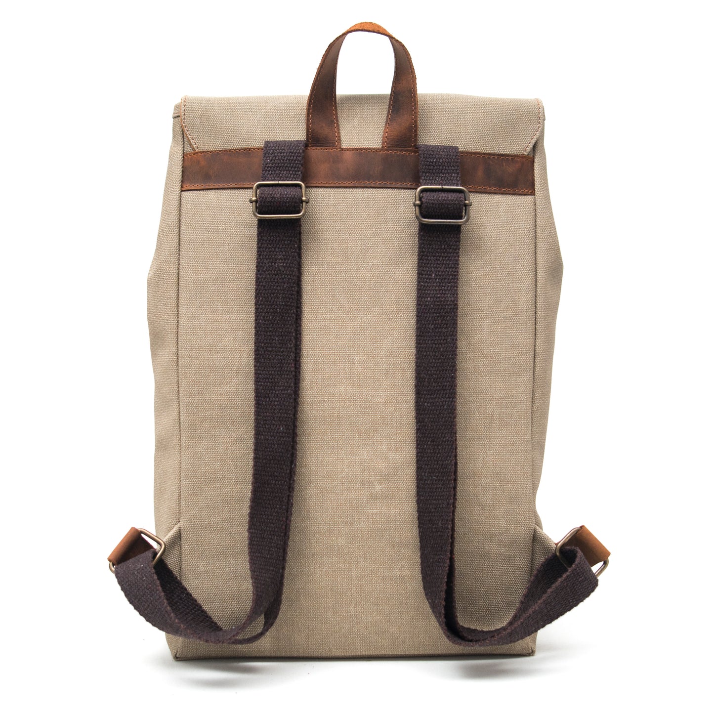 Design02 Kanvas Deri Bej 15.6 Inch Laptop Sırt Çantası