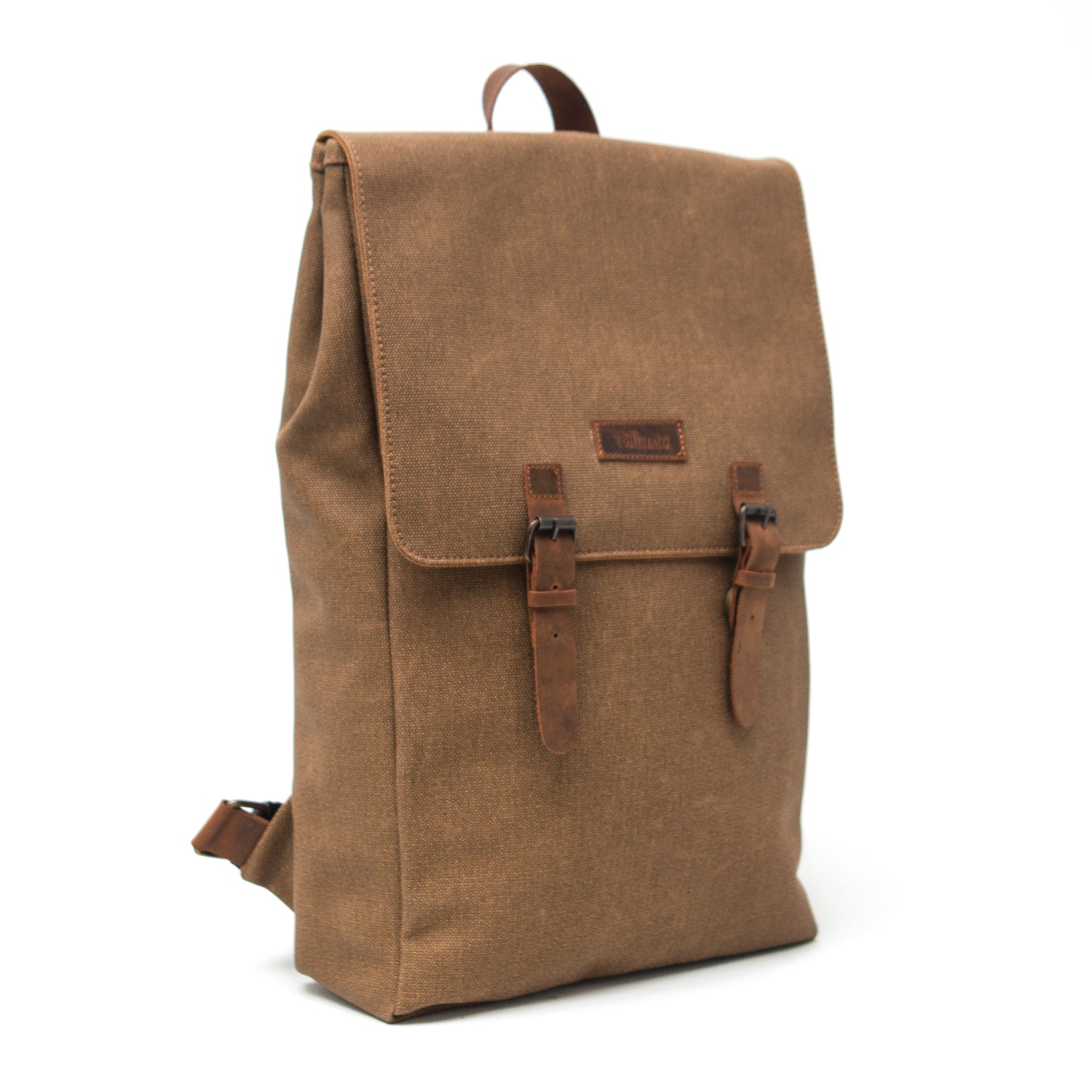 Design02 Kanvas Deri Sütlü Kahve 15.6 Inch Laptop Sırt Çantası