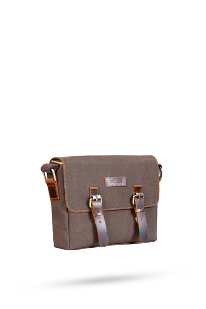 Design 01 Kanvas - Deri Mürdüm Postacı Çanta