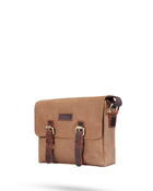 Gillario Design 01 Kanvas - Deri Sütlü Kahve Postacı Çanta - Görünüm 3 #sutlu-kahve