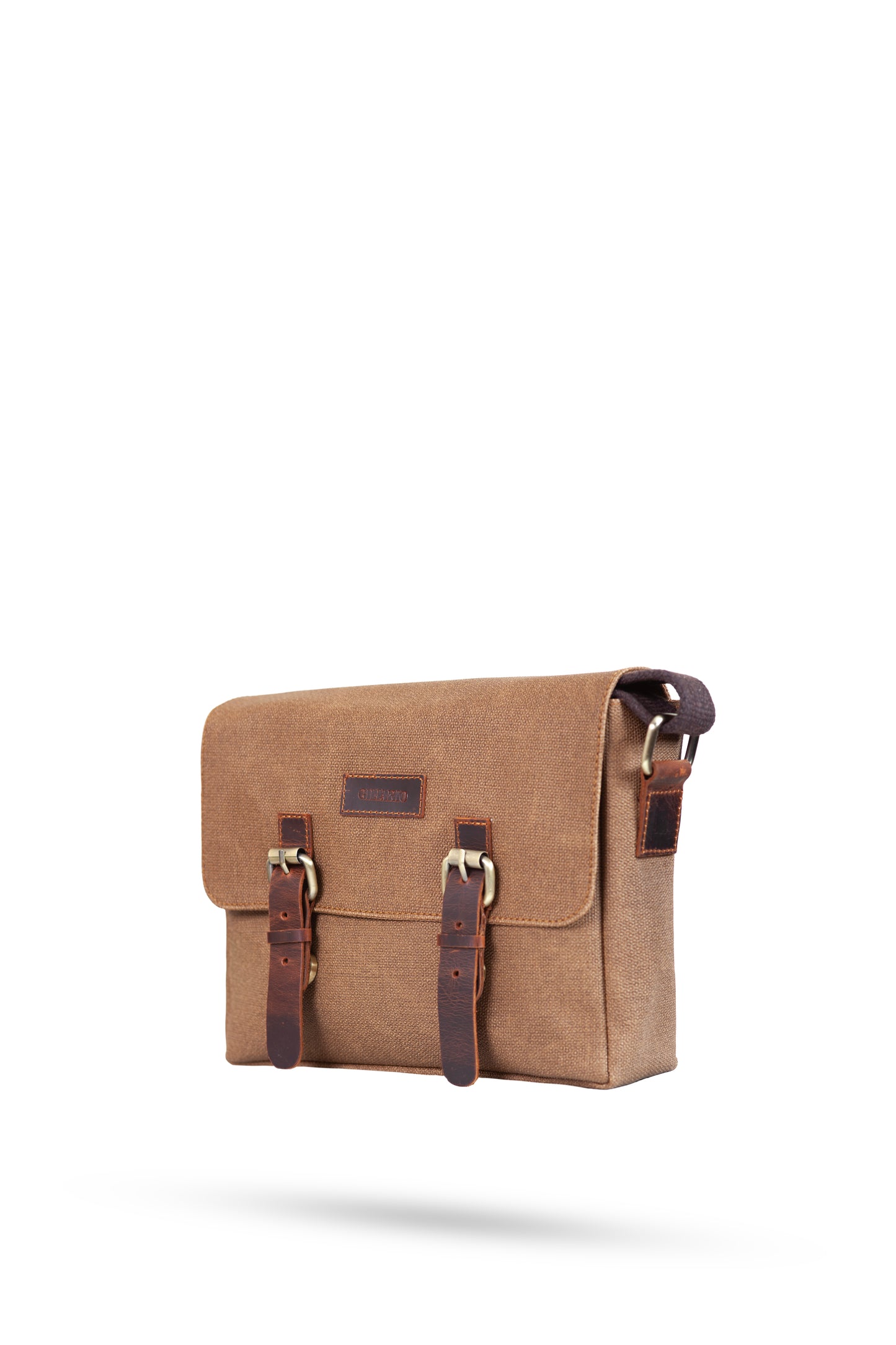 Design 01 Kanvas - Deri Sütlü Kahve Postacı Çanta