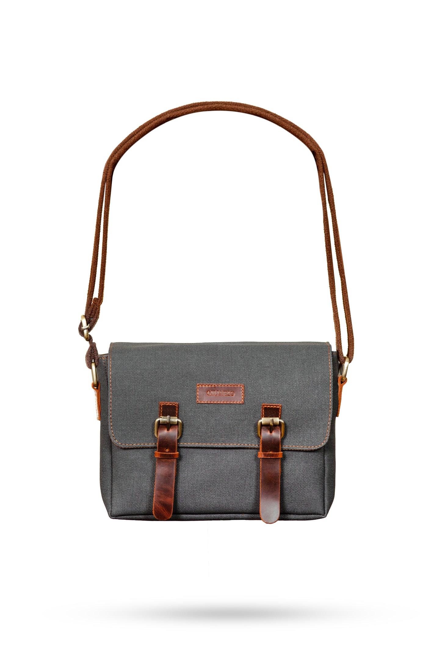 Design 01 Kanvas - Deri Siyah Postacı Çanta