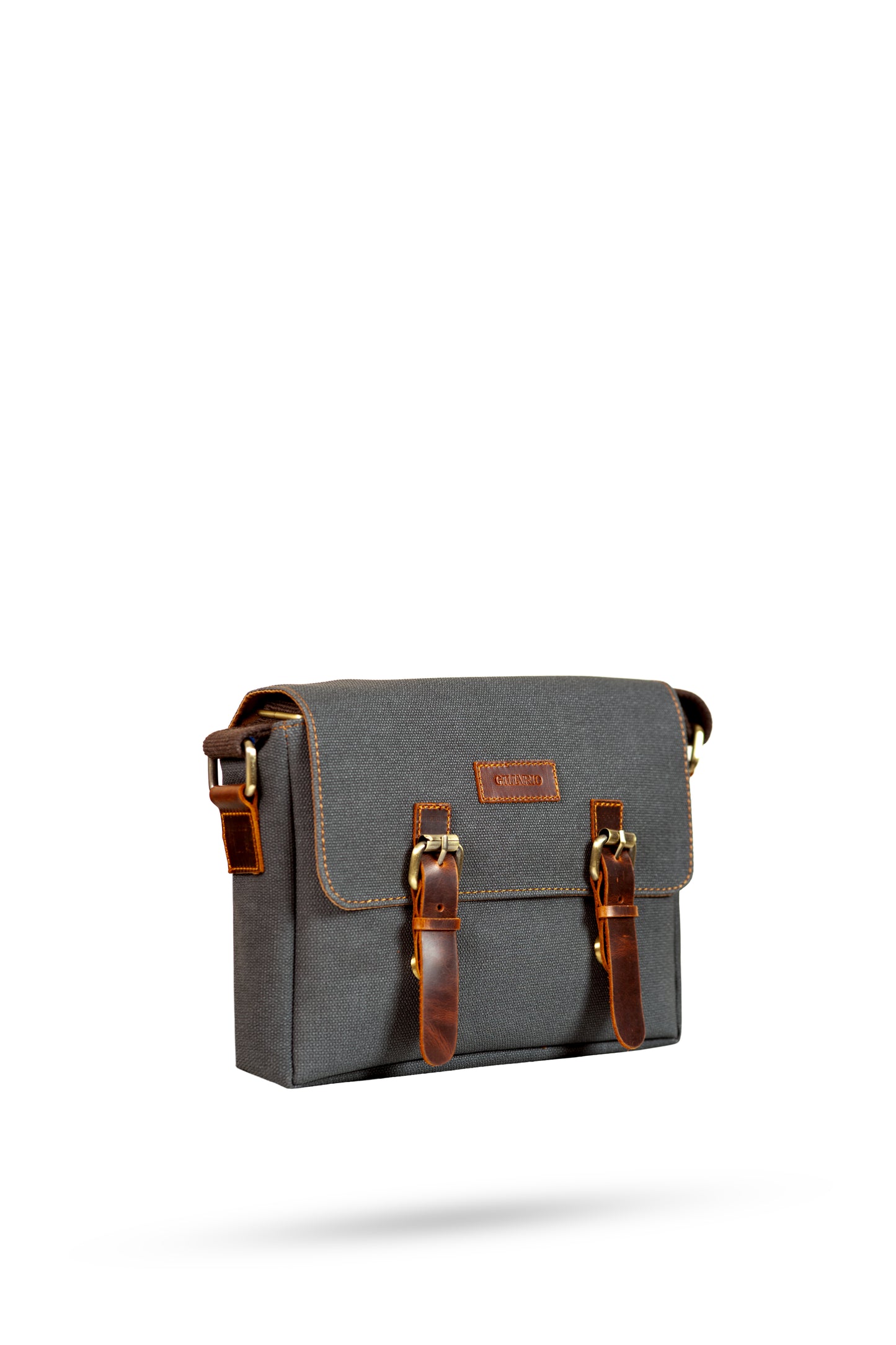 Design 01 Kanvas - Deri Siyah Postacı Çanta