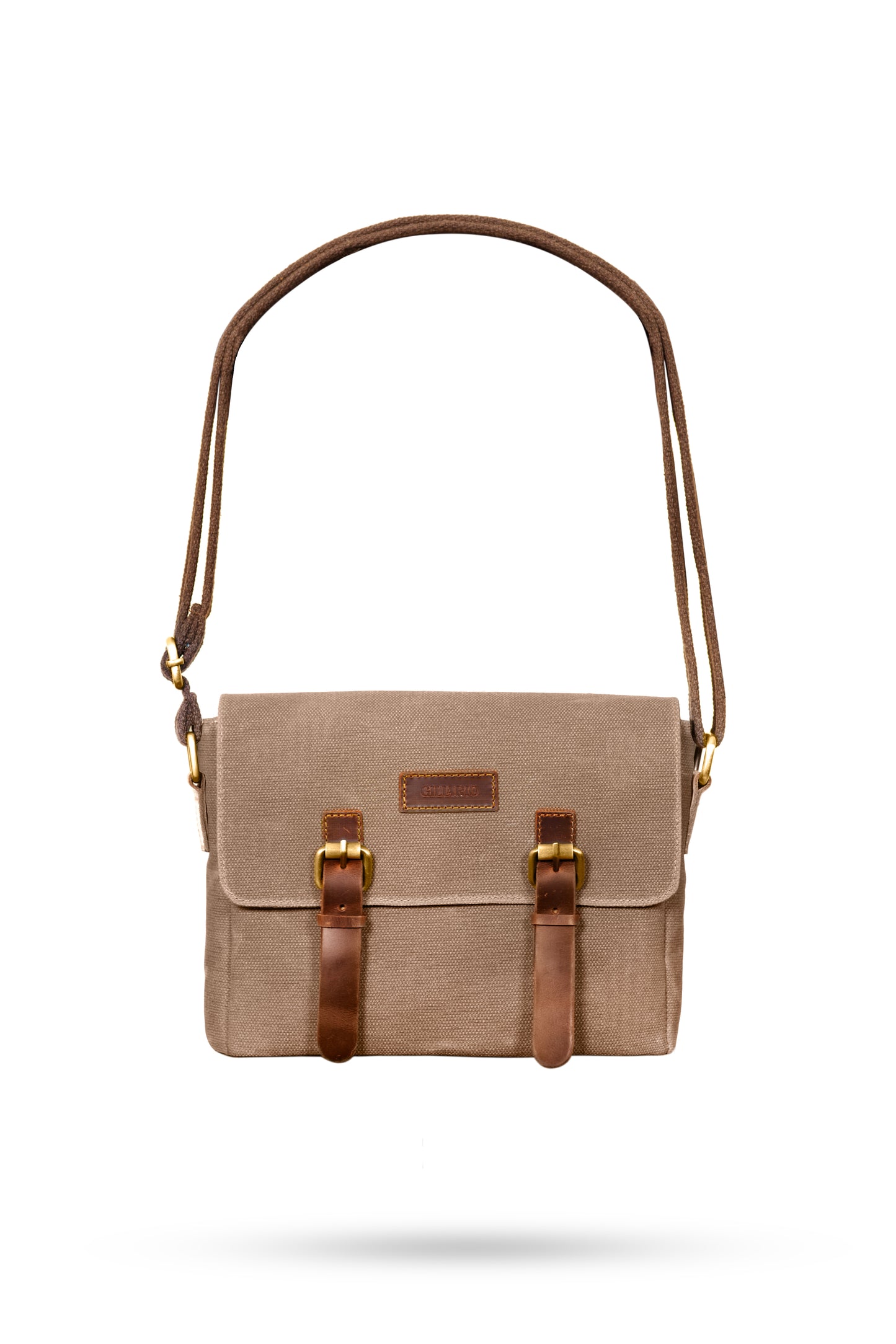 Design 01 Kanvas - Deri Koyu Vizon Postacı Çanta