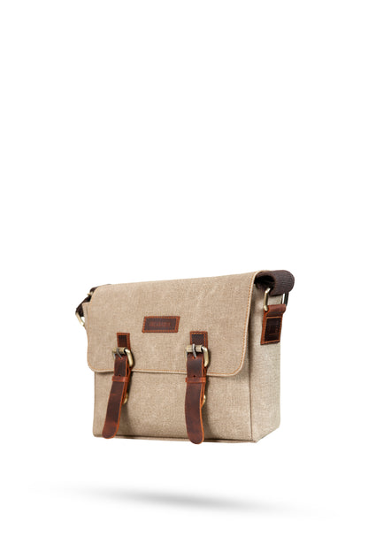 Design 01 Kanvas - Deri Kum Postacı Çanta