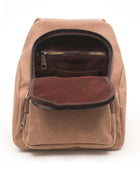 Gillario Design 04 Kanvas Kumaş - Deri Kadın Camel Sırt Çantası - Görünüm 4 #camel