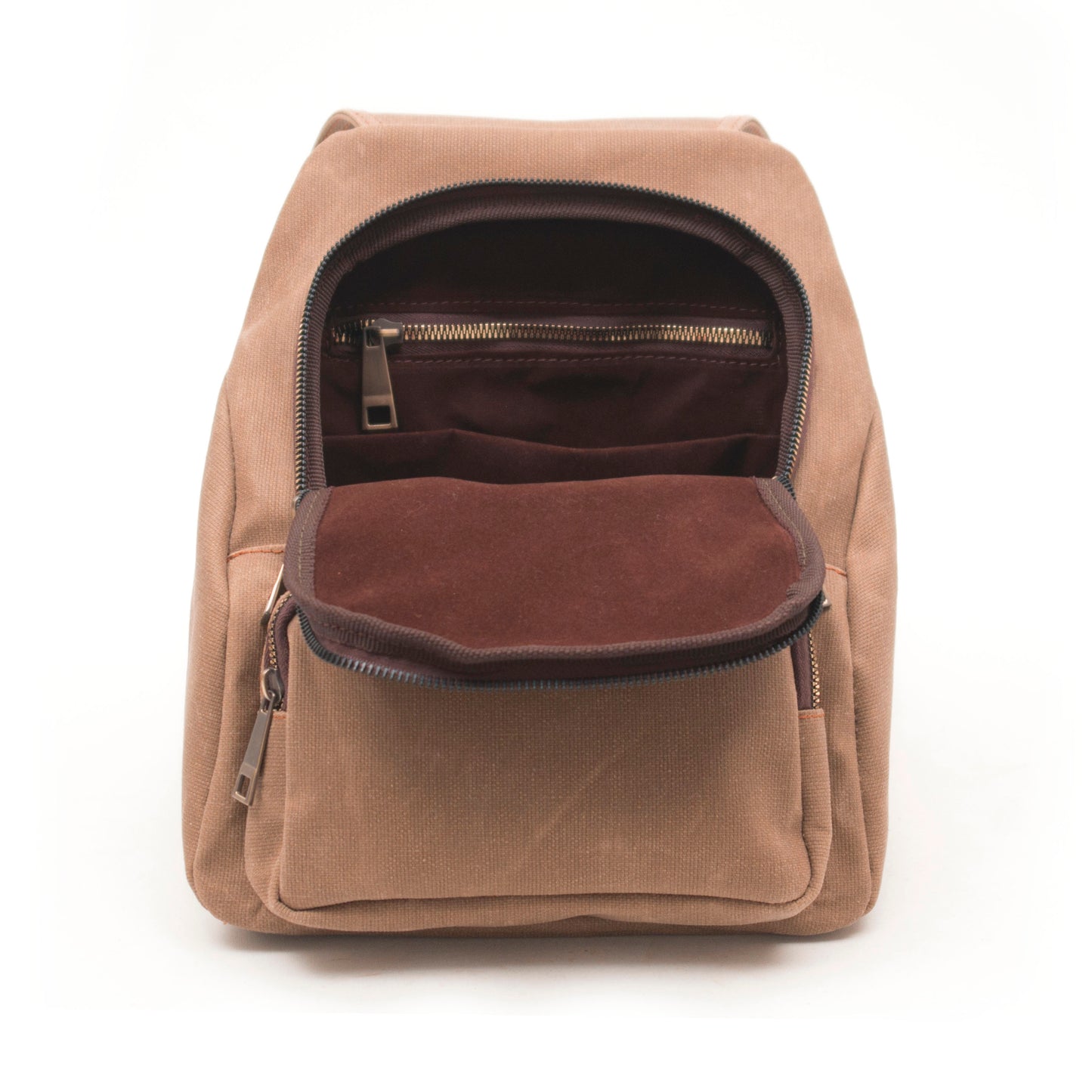 Design 04 Canvas Fabric - Leather Women's Camel Backpack