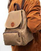 Gillario Design 04 Kanvas Kumaş - Deri Kadın Camel Sırt Çantası - Görünüm 5 #camel