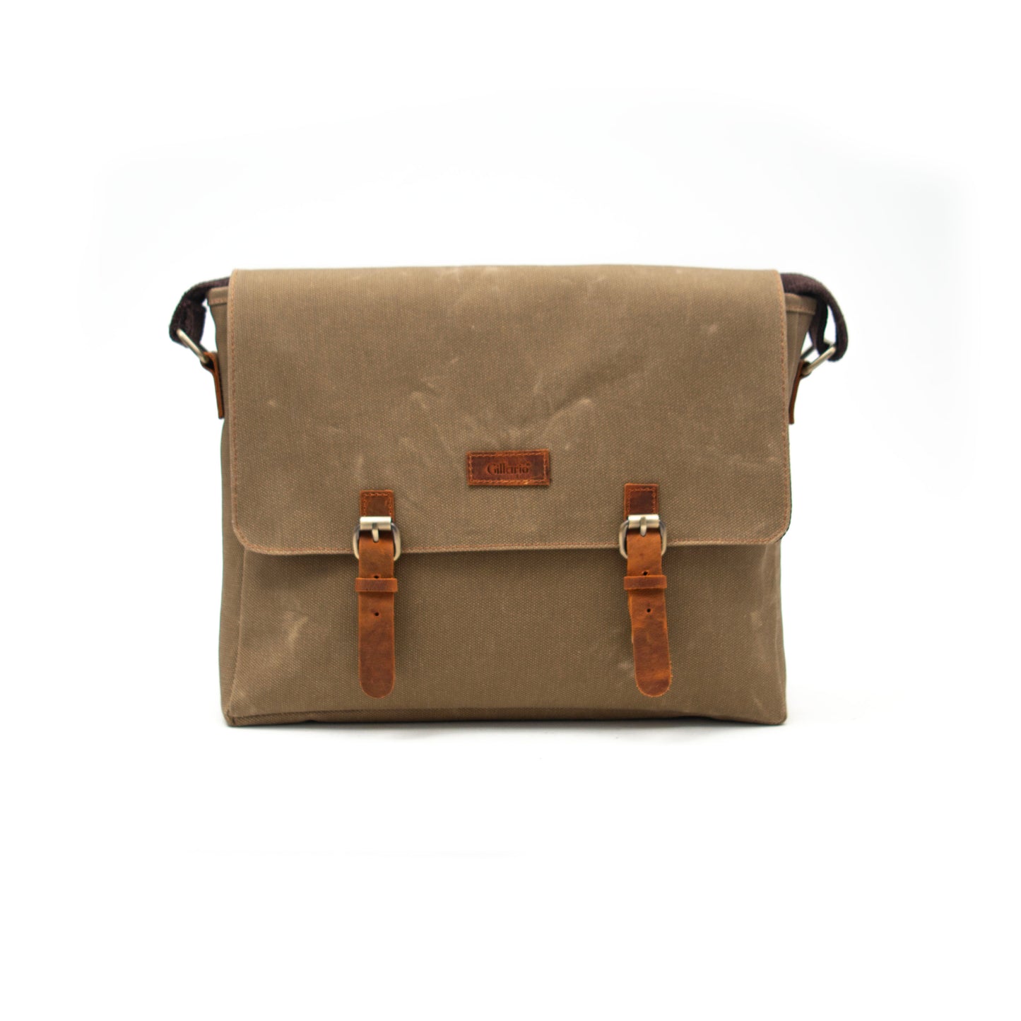 Design03 Kanvas Deri Camel 15.6 Inch Postacı Laptop Çantası