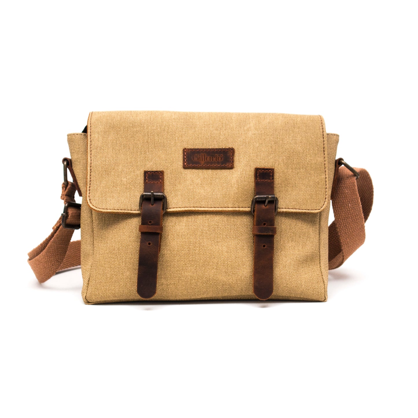 Design01 Kanvas - Deri Camel Postacı Çanta