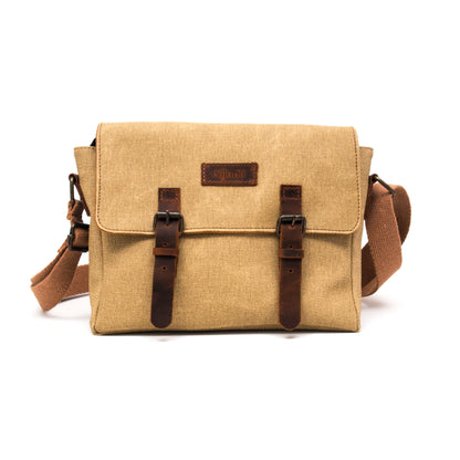 Design01 Kanvas - Deri Camel Postacı Çanta