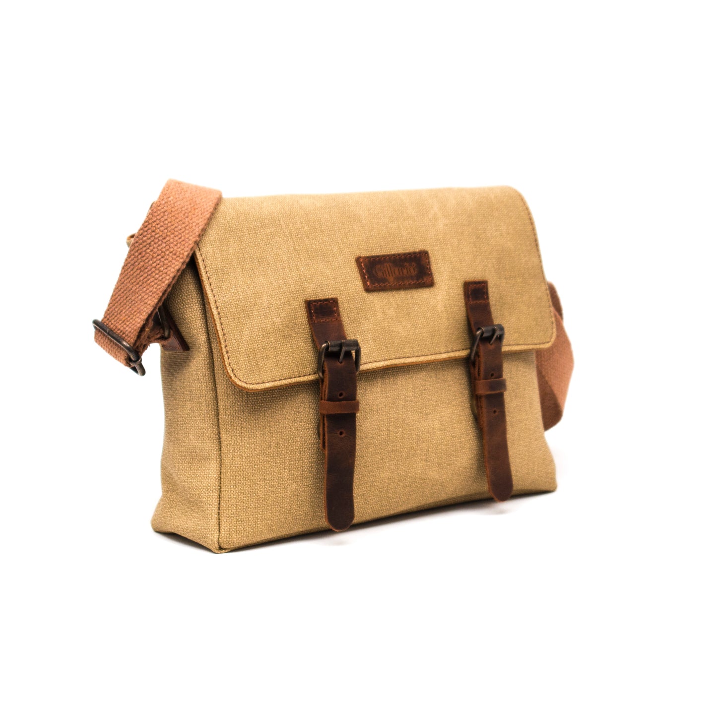 Design01 Kanvas - Deri Camel Postacı Çanta