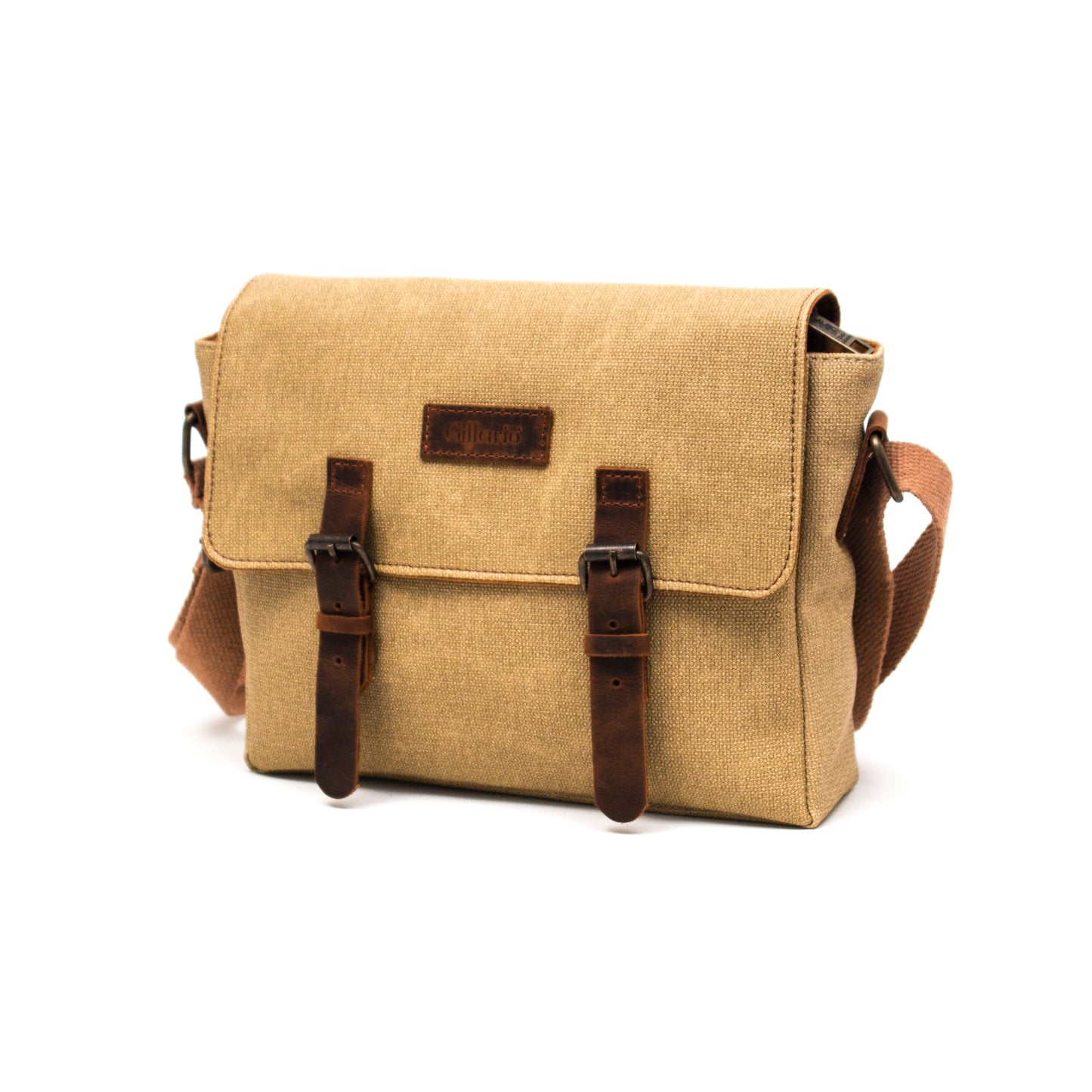 Design01 Kanvas - Deri Camel Postacı Çanta