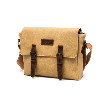 Design01 Kanvas - Deri Camel Postacı Çanta