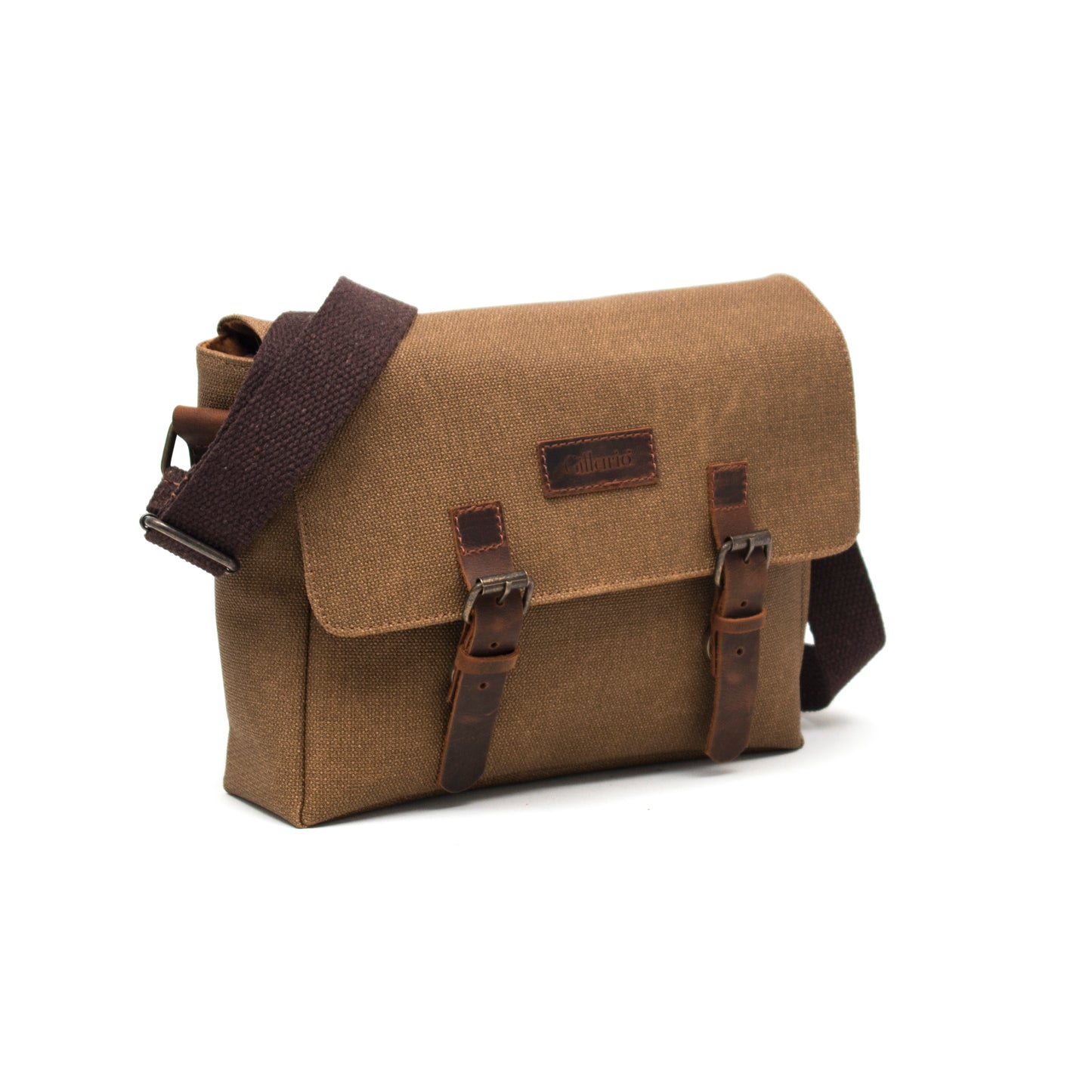 Kanvas - Deri Sütlü Kahve Postacı Çanta - Design01