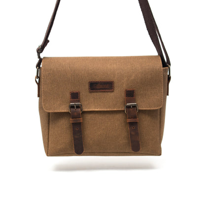 Kanvas - Deri Sütlü Kahve Postacı Çanta - Design01