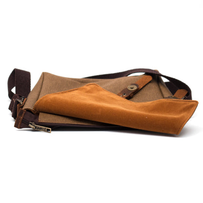 Kanvas - Deri Sütlü Kahve Postacı Çanta - Design01