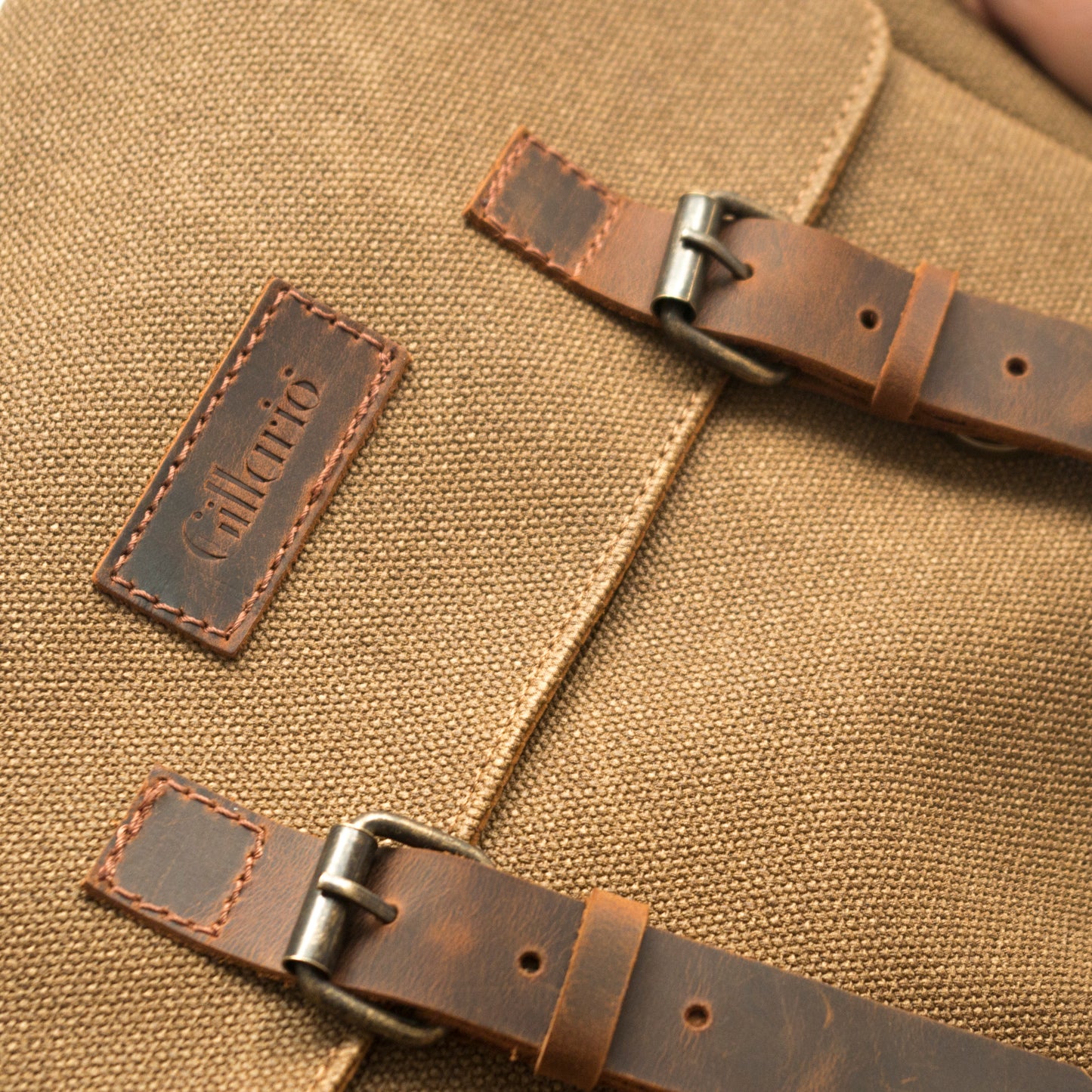 Kanvas - Deri Sütlü Kahve Postacı Çanta - Design01