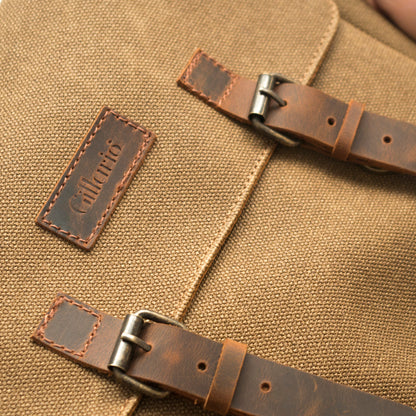 Kanvas - Deri Sütlü Kahve Postacı Çanta - Design01