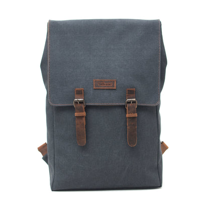 Design02 Kanvas Deri Siyah 15.6 Inch Laptop Sırt Çantası
