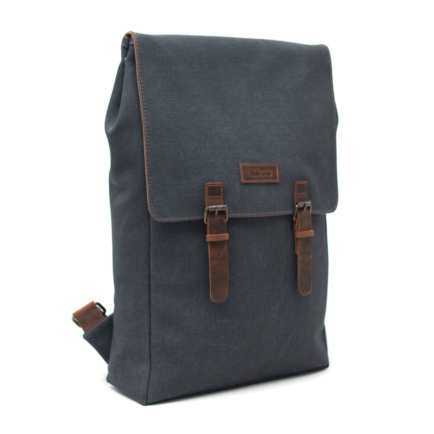 Design02 Kanvas Deri Siyah 15.6 Inch Laptop Sırt Çantası