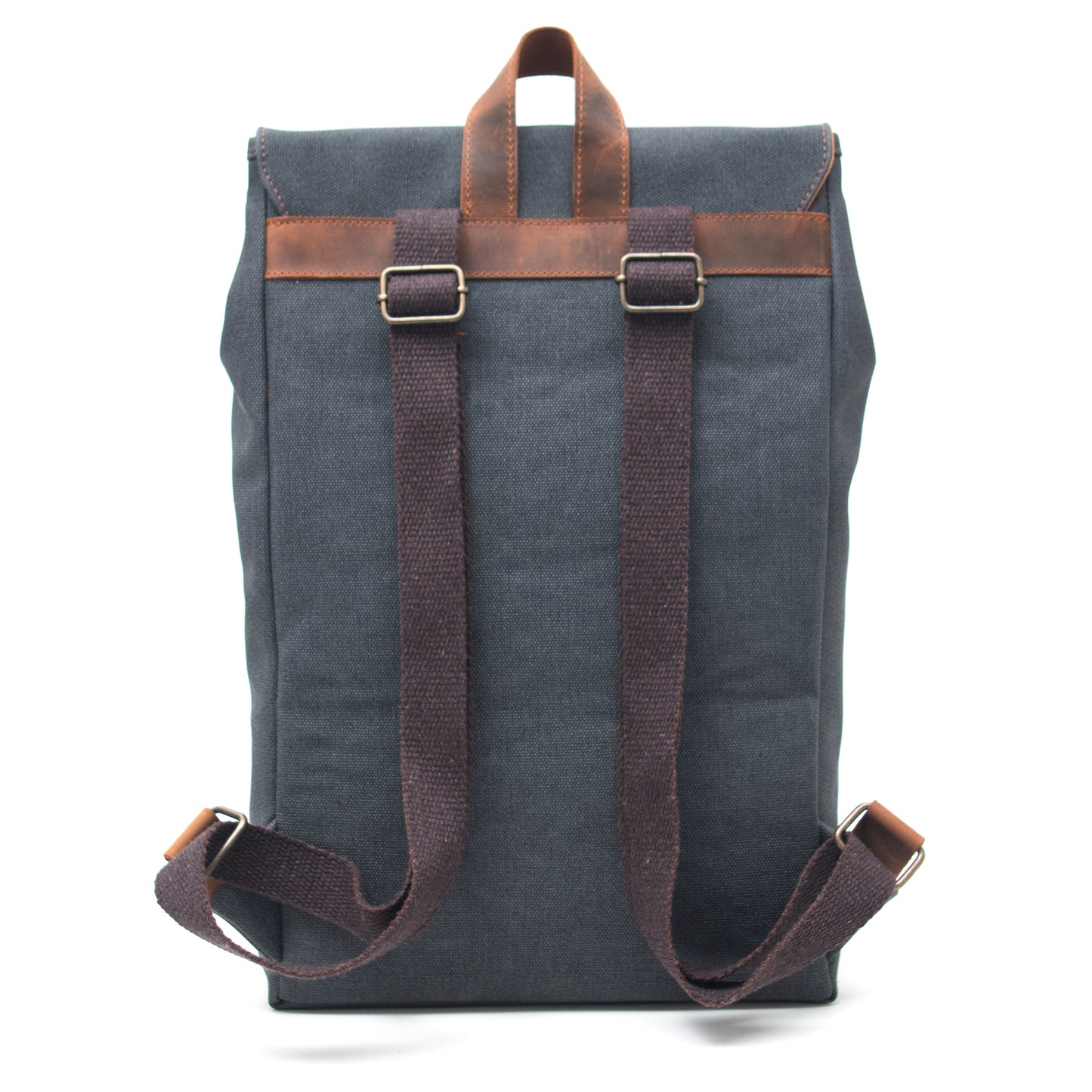 Design02 Kanvas Deri Siyah 15.6 Inch Laptop Sırt Çantası