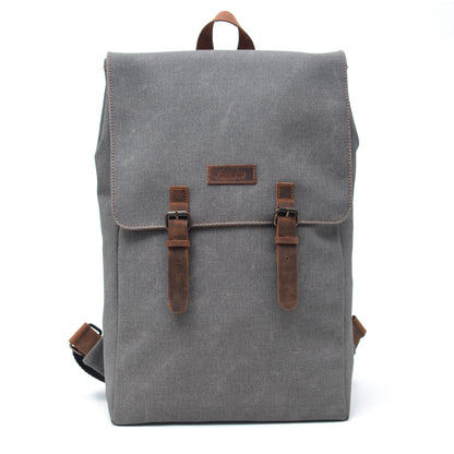 Design02 Kanvas Deri Gri 15.6 Inch Laptop Sırt Çantası