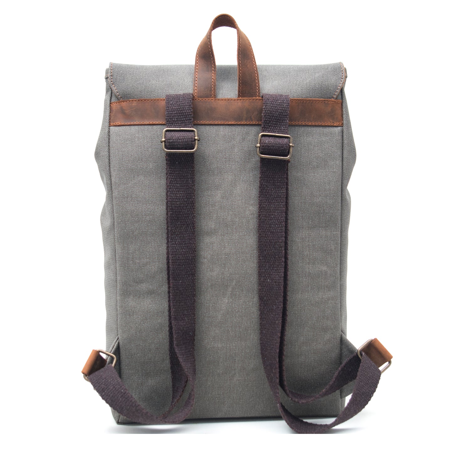 Design02 Kanvas Deri Gri 15.6 Inch Laptop Sırt Çantası
