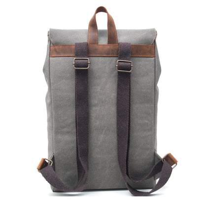 Design02 Kanvas Deri Gri 15.6 Inch Laptop Sırt Çantası