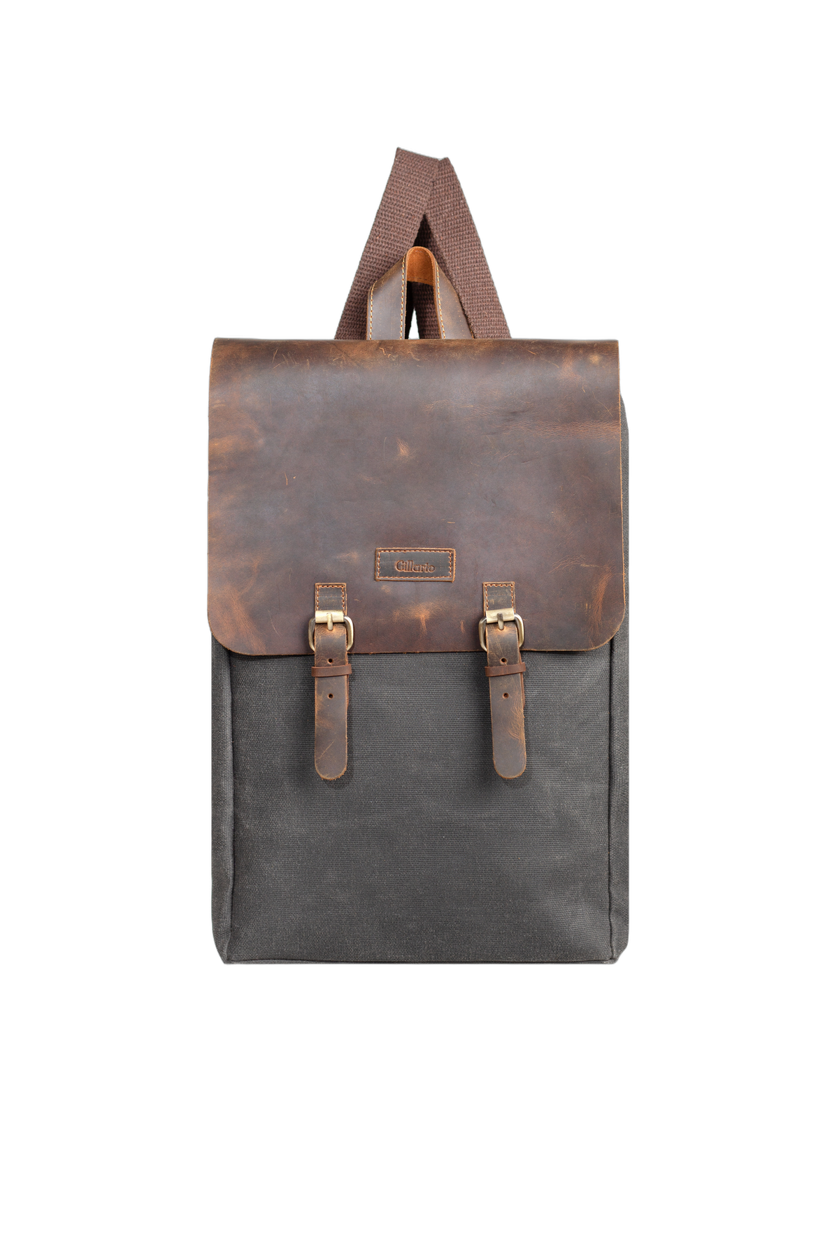 Gillario Gillario DESIGN02 15.6 Inch Siyah Kanvas (Deri Kapak) Laptop Sırt Çantası - Görünüm 1 
