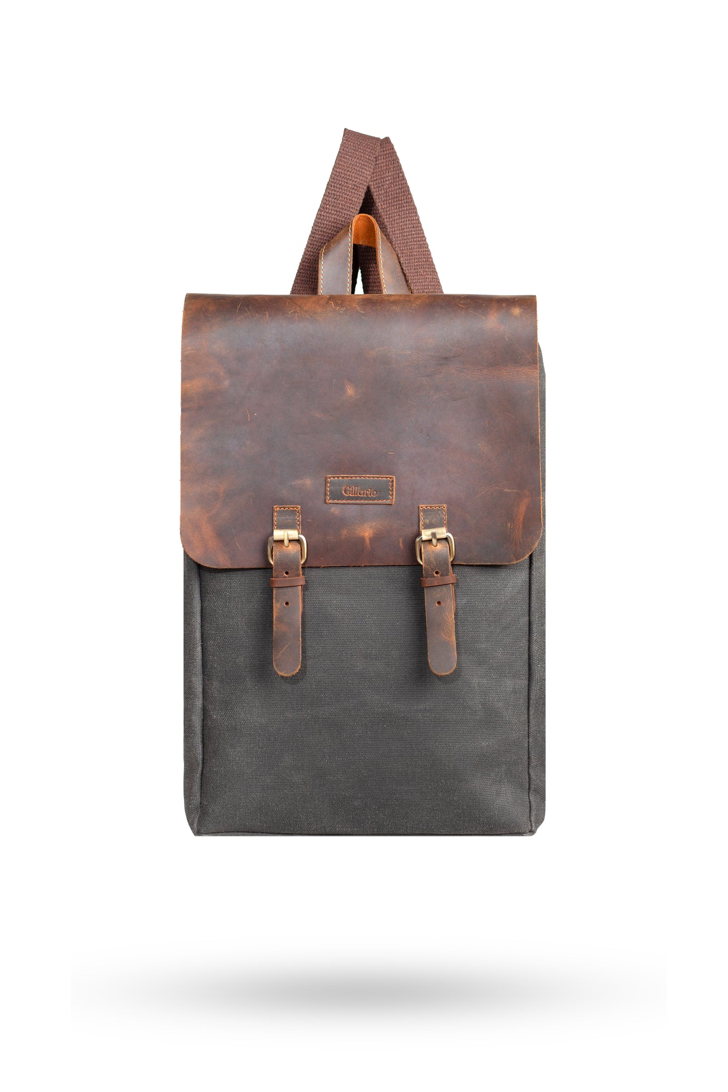 Gillario DESIGN02 15.6 Inch Siyah Kanvas (Deri Kapak) Laptop Sırt Çantası