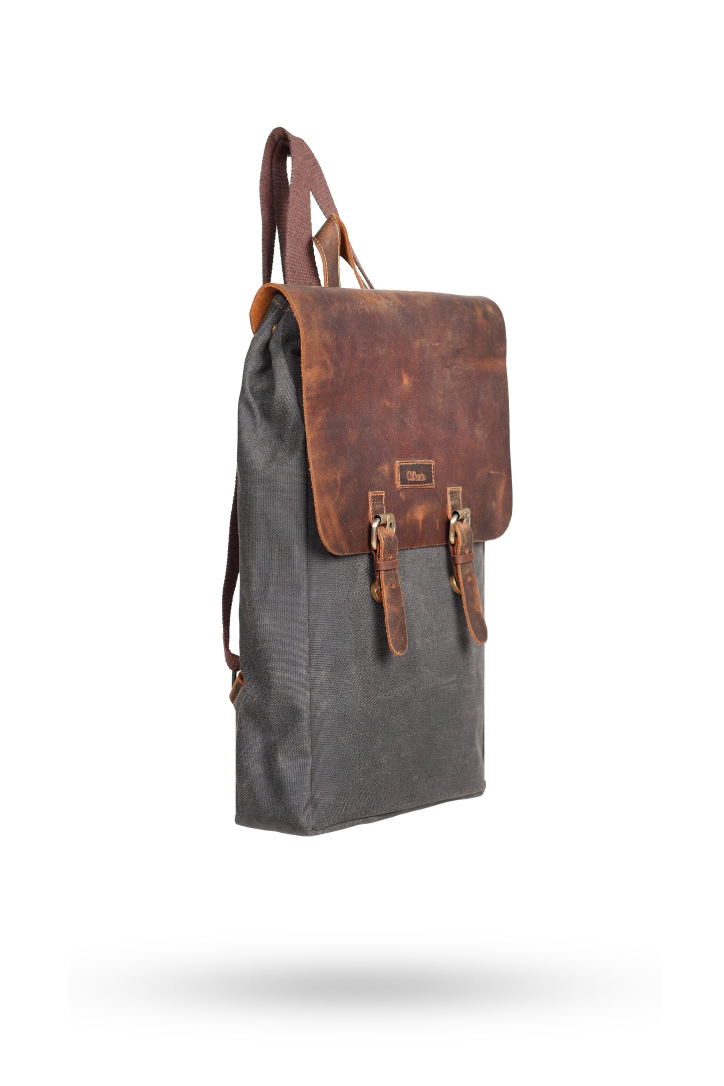 Gillario DESIGN02 15.6 Inch Siyah Kanvas (Deri Kapak) Laptop Sırt Çantası