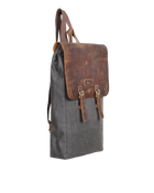 Gillario Gillario DESIGN02 15.6 Inch Siyah Kanvas (Deri Kapak) Laptop Sırt Çantası - Görünüm 2 #siyah