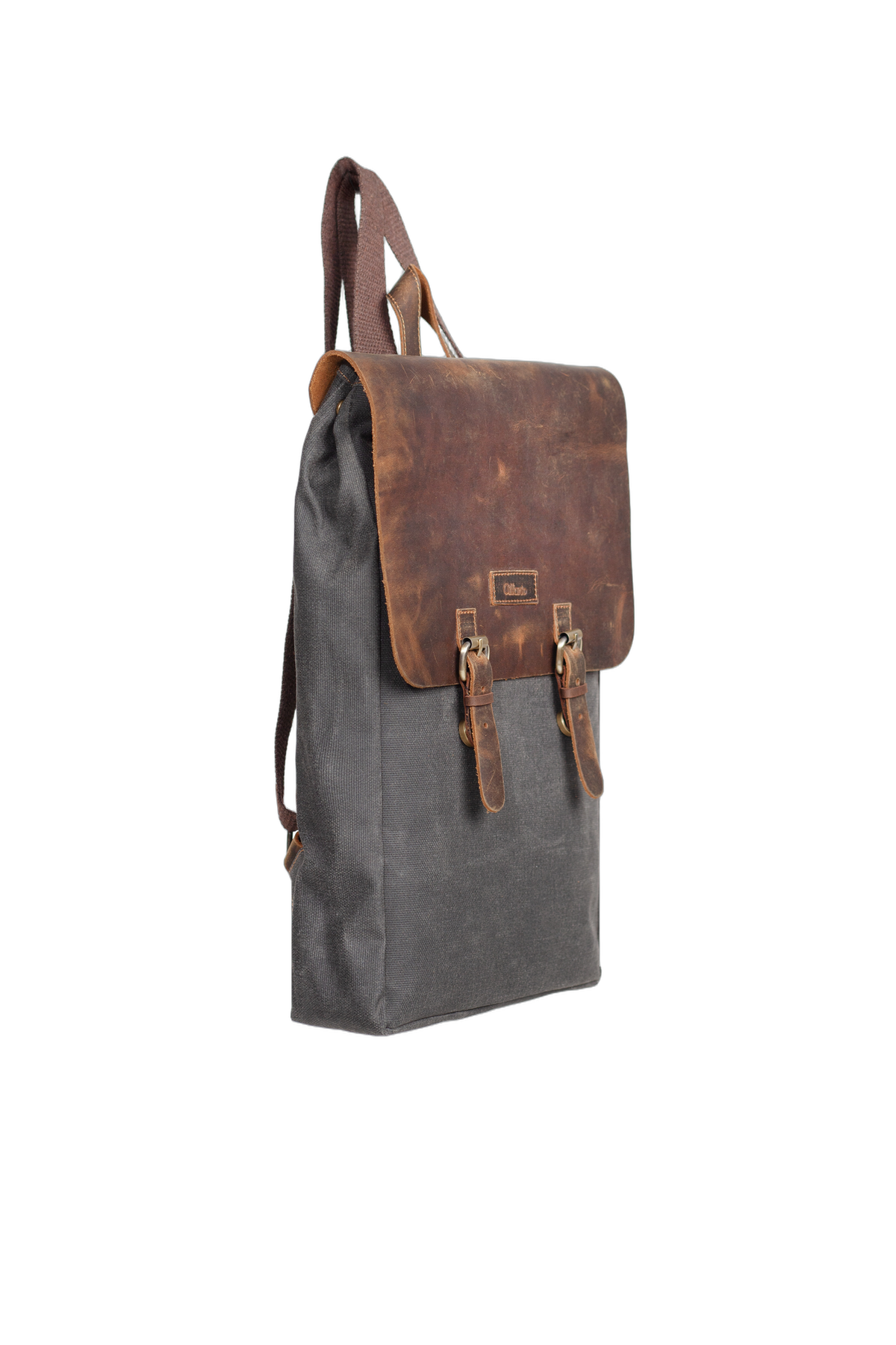 Gillario Gillario DESIGN02 15.6 Inch Siyah Kanvas (Deri Kapak) Laptop Sırt Çantası - Görünüm 2 #siyah