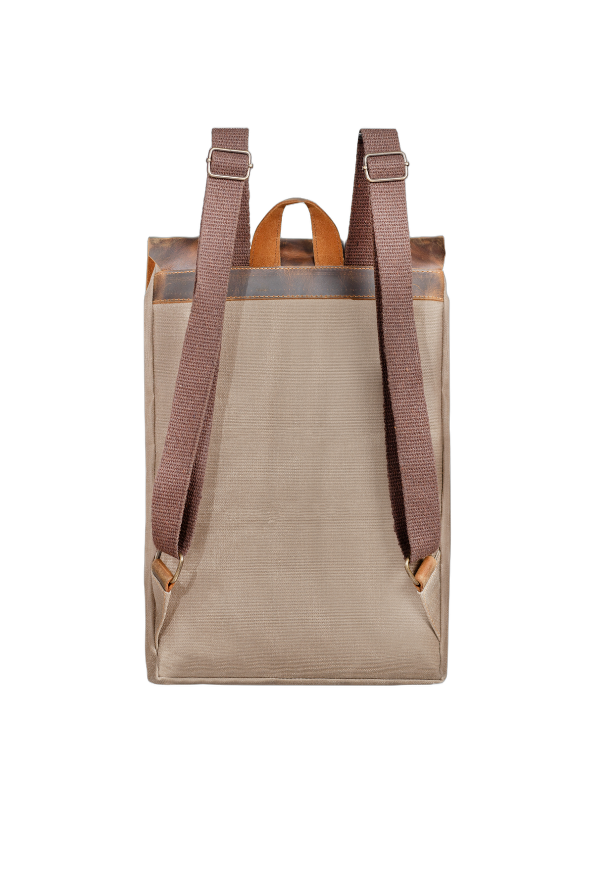 Gillario Gillario DESIGN02 15.6 Inch Vizon Kanvas (Deri Kapak) Laptop Sırt Çantası - Görünüm 3 #vizon