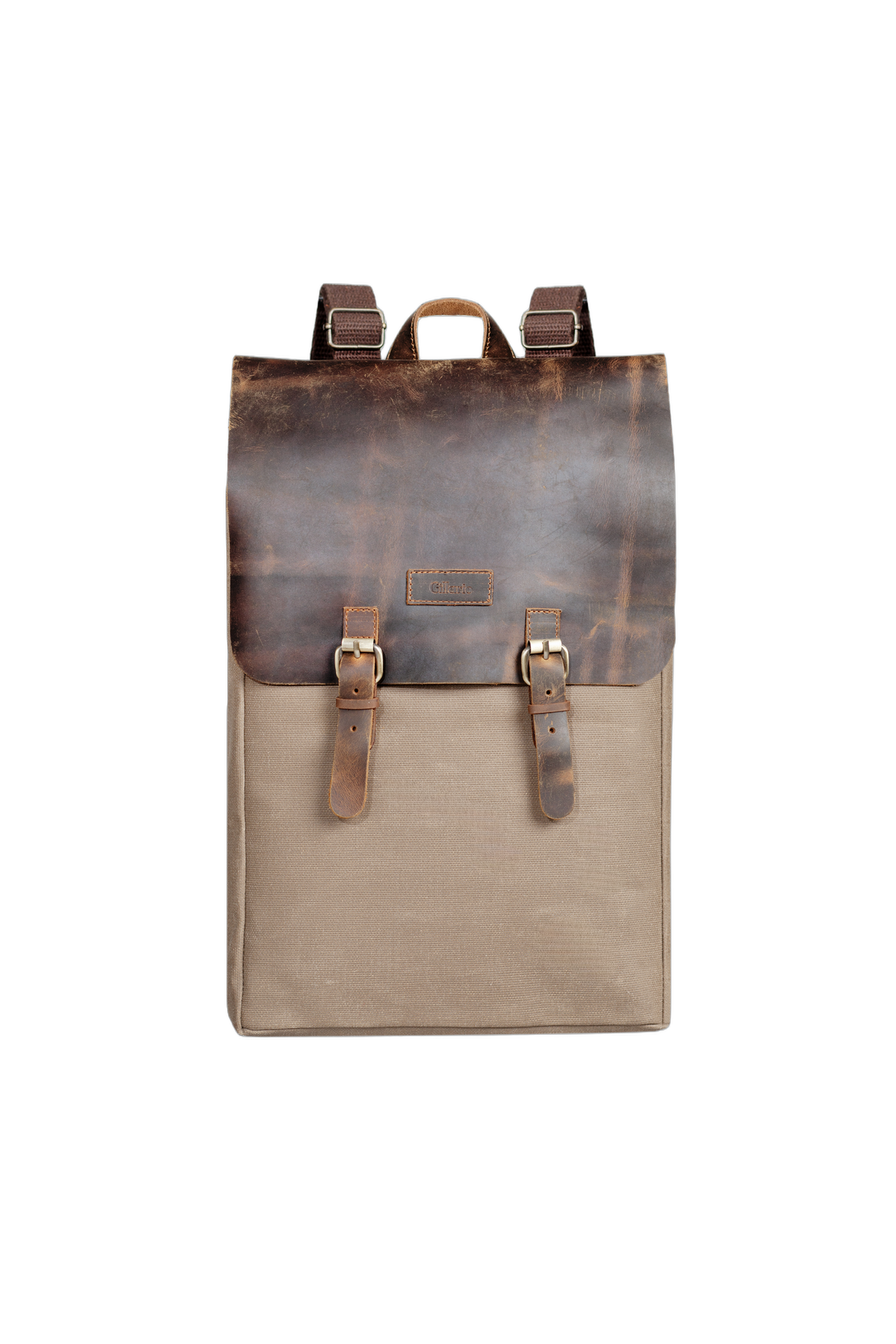 Gillario Gillario DESIGN02 15.6 Inch Vizon Kanvas (Deri Kapak) Laptop Sırt Çantası - Görünüm 1 