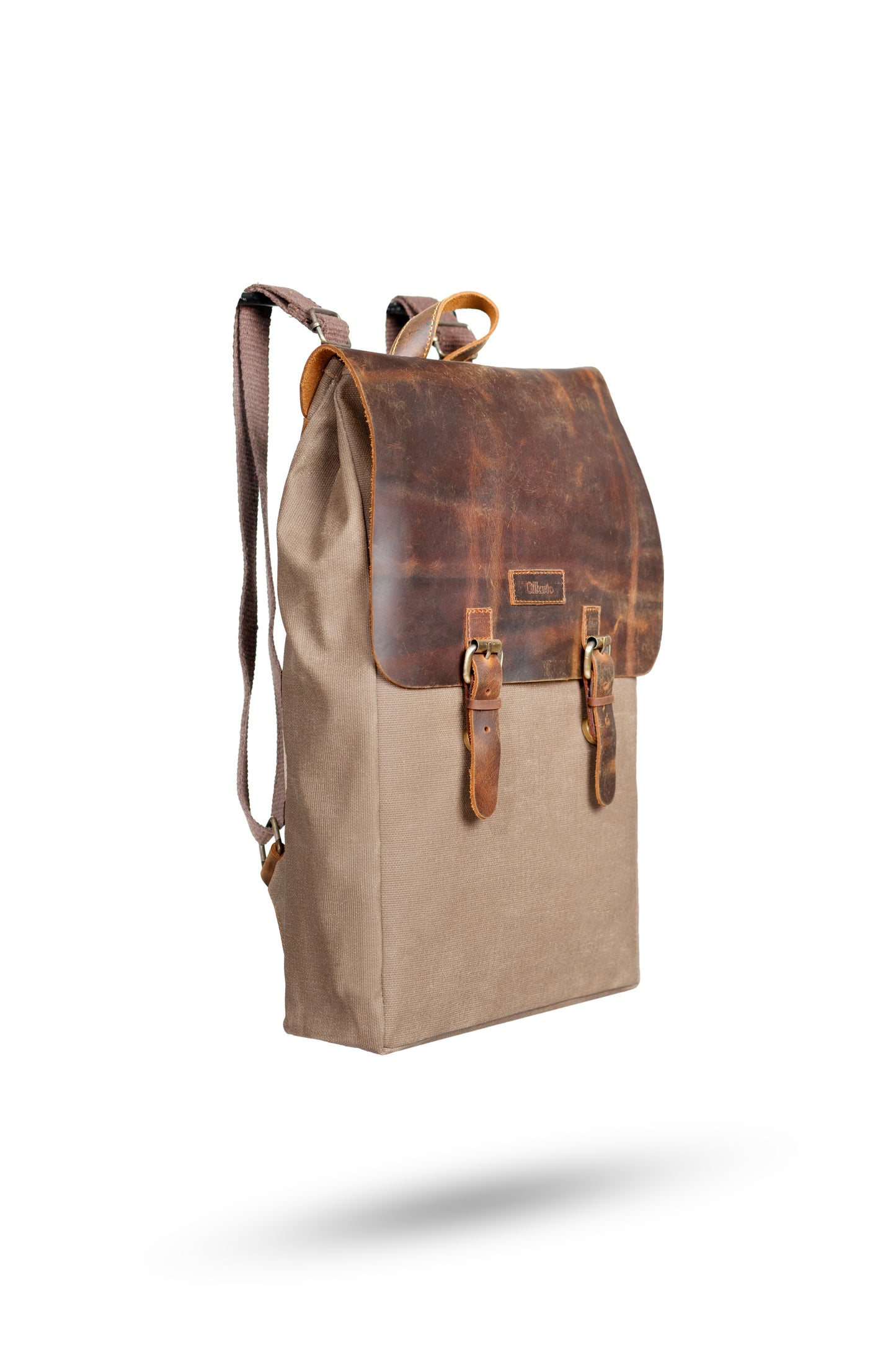 Gillario DESIGN02 15.6 Inch Vizon Kanvas (Deri Kapak) Laptop Sırt Çantası