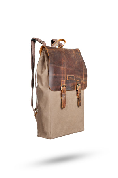 Gillario DESIGN02 15.6 Inch Vizon Kanvas (Deri Kapak) Laptop Sırt Çantası