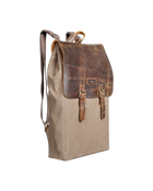 Gillario Gillario DESIGN02 15.6 Inch Vizon Kanvas (Deri Kapak) Laptop Sırt Çantası - Görünüm 2 #vizon