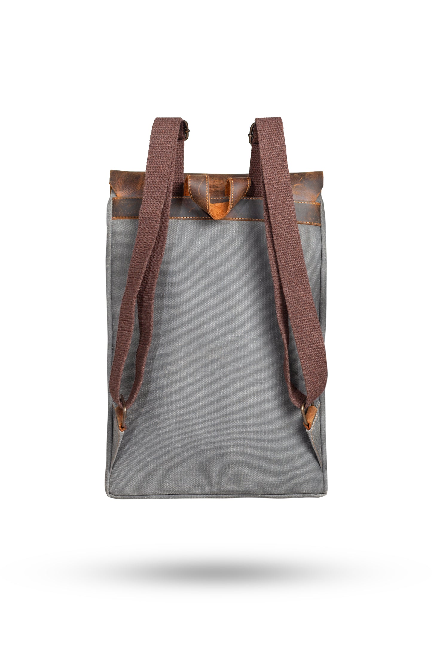 Gillario DESIGN02 15.6 Inch Gri Kanvas (Deri Kapak) Laptop Sırt Çantası