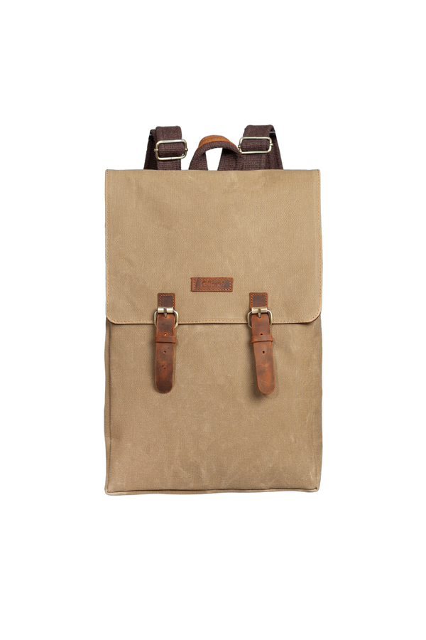 Design 02 15.6 Inch Camel Kanvas Laptop Sırt Çantası